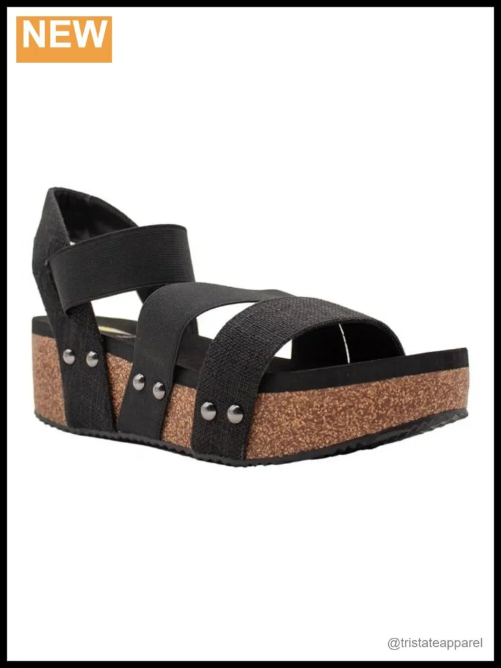 Womens Platform Wedge Sandals With Asymmetrical Elastic Straps